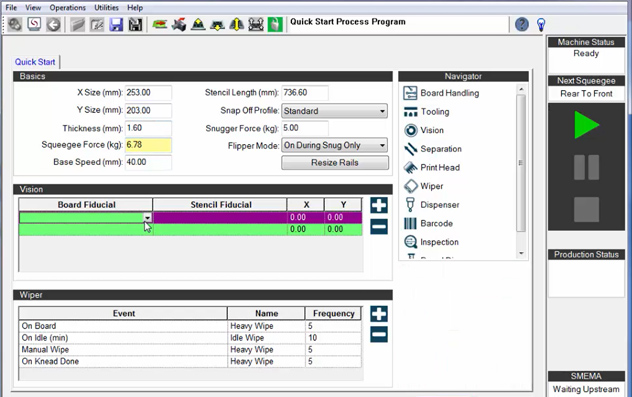 Benchmark software for MPM stencil printer